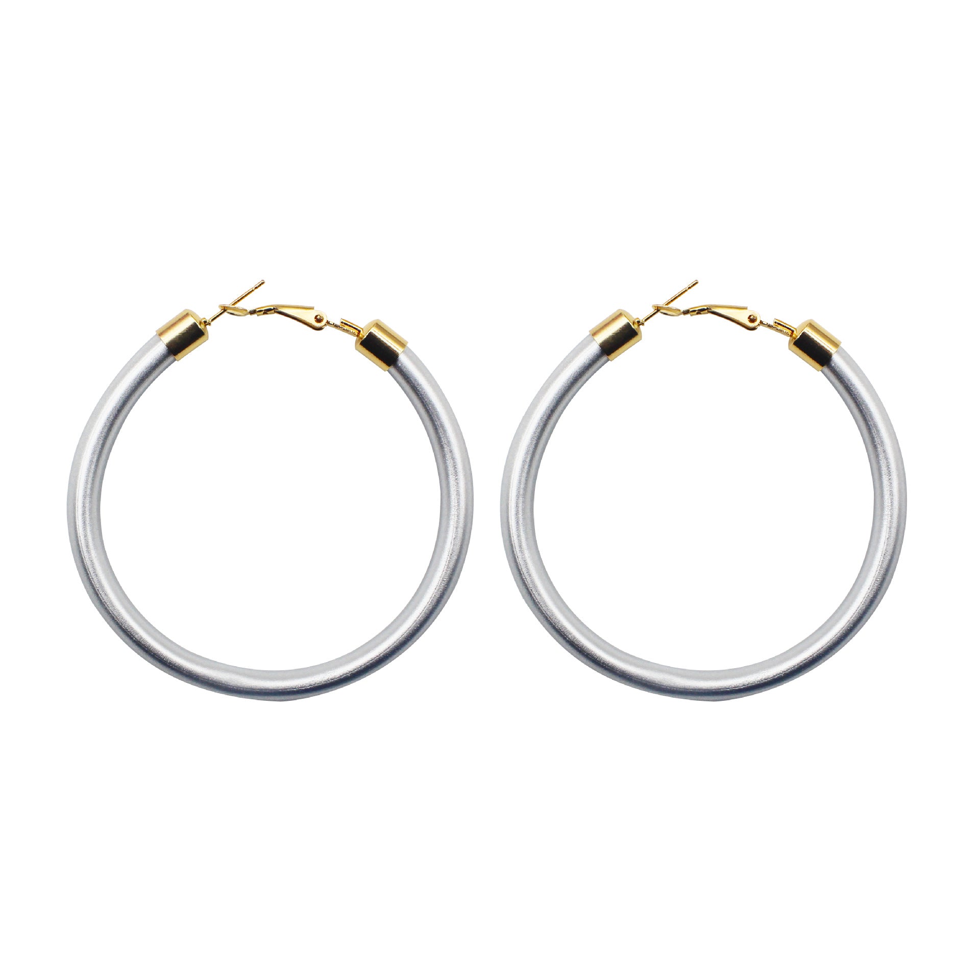 Pendientes de tubo de plástico de plástico de plástico de plástico de oro rosa de oro plateado de oro plateado